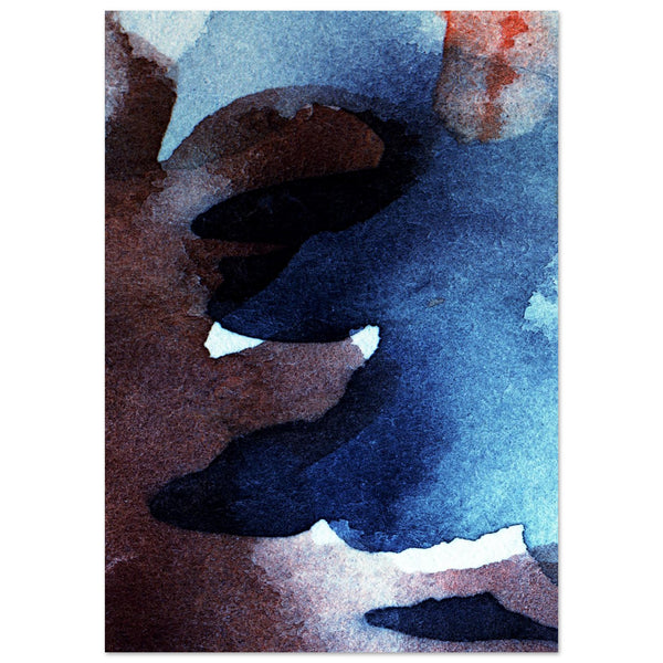 Giclée-Druck von johann franki: abstrakte Shapes in Dunkelblau – Fine-Art Poster aus dem Blauen Skizzenbuch, Blatt 19.1 malamadita