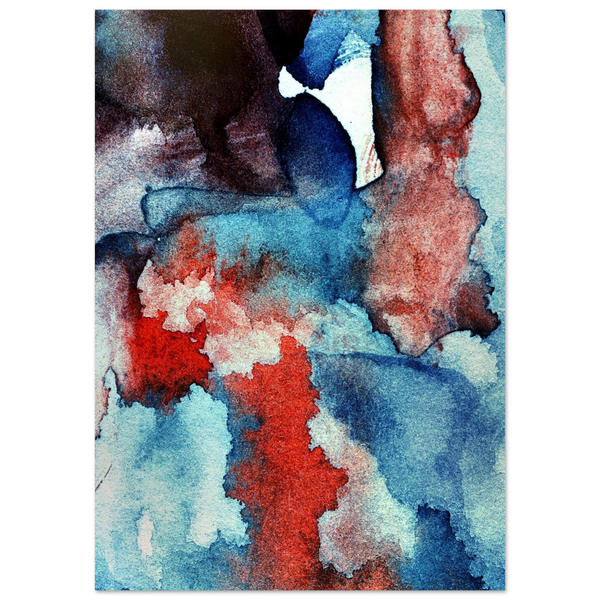 Giclée-Druck von johann franki: abstraktes Bild Rot Blau – Fine-Art Poster aus dem Blauen Skizzenbuch, Blatt 19.3b malamadita