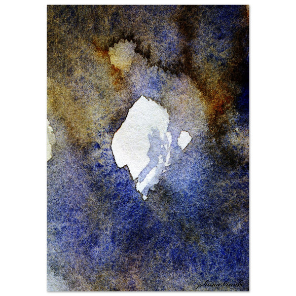 Giclée-Druck von johann franki: weißes Zentralobjekt – Fine-Art Poster aus dem Blauen Skizzenbuch, Blatt 11.4 malamadita