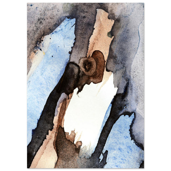 Giclée-Druck von johann franki: Abstraktes Bild mit diagonalem, streifigen Bildaufbau n– Fine-Art Poster aus dem Blauen Skizzenbuch, Blatt 30.1 malamadita