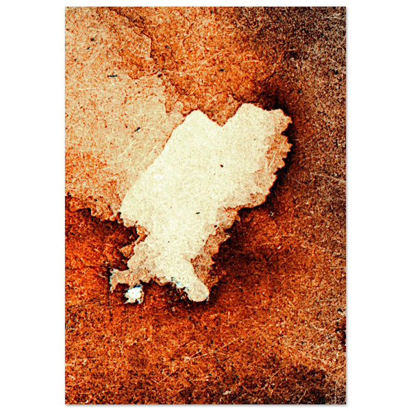 Giclée-Druck von johann franki: Abstraktes Bild mit Tiefenwirkung in kräftigem Amber-Orange– Fine-Art Poster aus dem Blauen Skizzenbuch, Blatt 31.1 malamadita