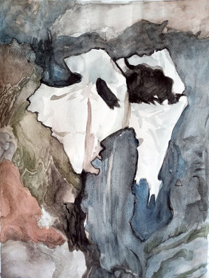 Originales Aquarell vom Artefakt 17.1 aus dem blauen Skizzenbuch von johann franki