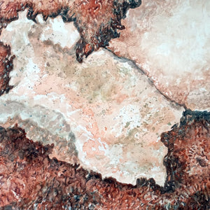 Aquarell von johann franki: Artefakt, interpretiertes vergrößertes Detail – lichtechte Farben auf Aquarellpapier, exklusiv auf  malamadita.de
