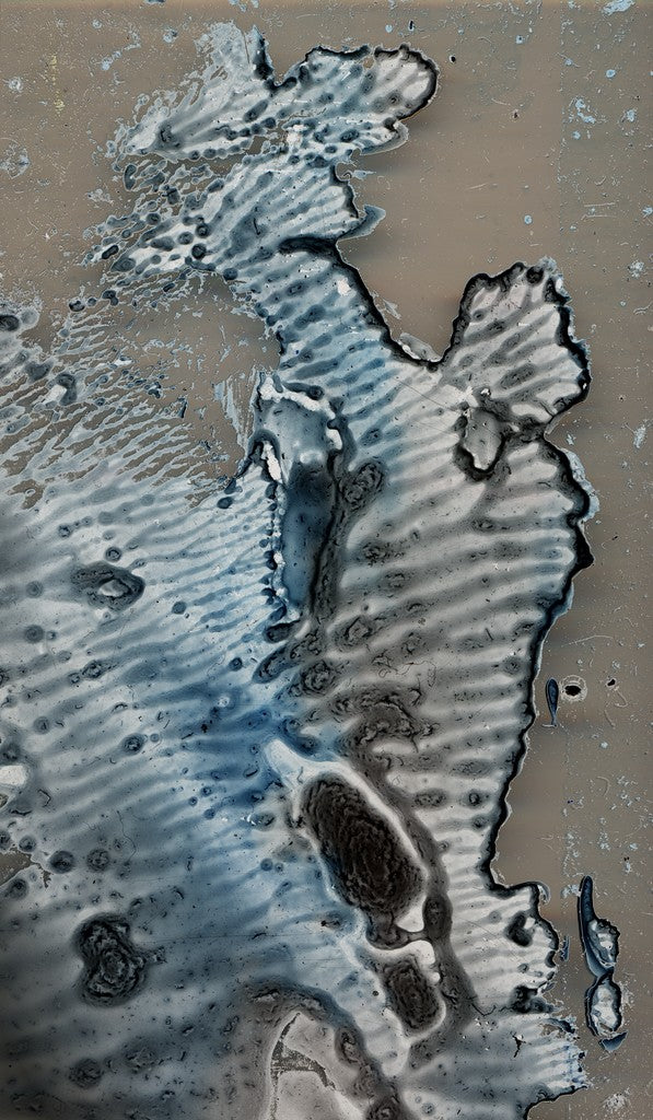 Fine_Art_Print_spezial wetterbeständige robuste Farben von johann franki: abstraktes Bild 120 x 70 cm – Edition "Teile das Meer", Aludibond-Tafel "Ebbe, malamadita
