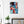 Fine-Art Poster „Blatt 19.3b“ aus dem „Blauen Skizzenbuch“ von johann franki in einer Diele mit weißgekalkter Wand und Topfpflanze – das abstrakte Bild beinhaltet figürliche Formen in blau und rot.
