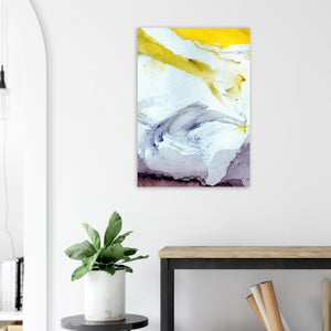 Fine-Art Poster „Blatt 43.3“ aus dem „Blauen Skizzenbuch“ von johann franki in einer Diele mit weißgekalkter Wand und Topfpflanze – das Motiv im Hochformat zeigt gegenständliches.
