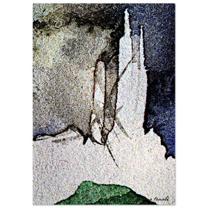Giclee-Druck von johann franki: abstrakte Farbflächen mit weißen Aussparungen, weiß, grün, blau und grau – Fine-Art Poster aus dem Blauen Skizzenbuch, Blatt 17.6