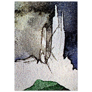 Giclee-Druck von johann franki: abstrakte Farbflächen mit weißen Aussparungen, weiß, grün, blau und grau – Fine-Art Poster aus dem Blauen Skizzenbuch, Blatt 17.6