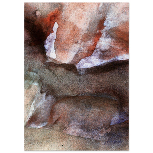 Giclee-Druck von johann franki: Felslandschaft mit Einsicht in einen Hohlweg, Altrose mit weißen Ecken – Fine-Art Poster aus dem Blauen Skizzenbuch, Blatt 21.5.