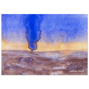 Giclée-Druck von johann franki: Blick überdas Meer in Blau und Orange  – Fine-Art Poster aus dem Blauen Skizzenbuch, Blatt 1.2b malamadita
