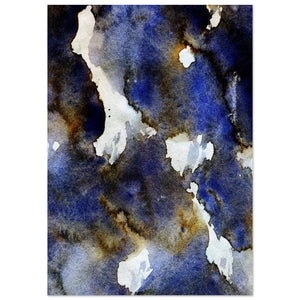 Giclée-Druck von johann franki: dunkelblauer Hintergrund mit weißen Durchbrüchen – Fine-Art Poster aus dem Blauen Skizzenbuch, Blatt 11.3 malamadita
