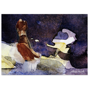 Giclée-Druck von johann franki: Eine Montage von Blatt 6.2 auf Blatt 13 – Fine-Art Poster aus dem Blauen Skizzenbuch, Blatt 13.1 malamadita