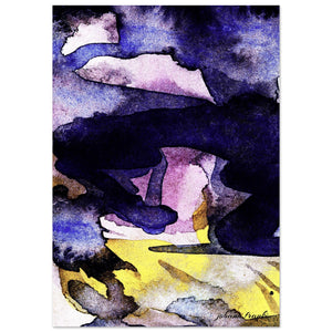 Gicleé-Druck von johann franki: Kompostion von texturierten shapes in Gelb und Komplementär-Violett und den Grundtönen – Fine-Art Poster aus dem Blauen Skizzenbuch, Blatt 13.2 malamadita