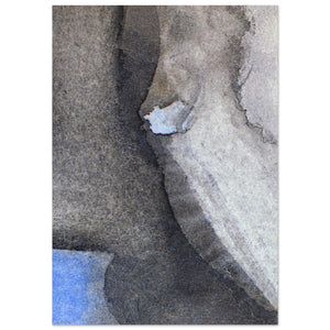 Gicleé-Druck von johann franki: Abstrakte Felslandschaft mit "Nest", graphit und blau Tönen – Fine-Art Poster aus dem Blauen Skizzenbuch, Blatt 15.1 malamadita
