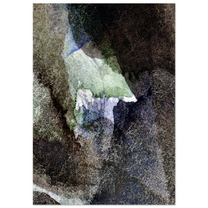 Gicleé-Druck von johann franki: Abstrakte Felslandschaft mit "Nest", graphit-blau und grüne Töne – Fine-Art Poster aus dem Blauen Skizzenbuch, Blatt 16.1 malamadita
