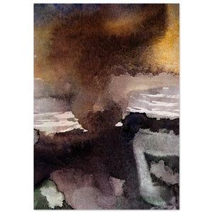 Gicleè-Druck von johann franki: Abstrakte Landschaftsstrukturen, Ockergelb, violett-hell – Fine-Art Poster aus dem Blauen Skizzenbuch, Blatt 17.4 malamadita
