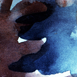 Giclée-Druck von johann franki: abstraktes Bild Rot Blau – Fine-Art Poster aus dem Blauen Skizzenbuch, Blatt 19.1 malamadita