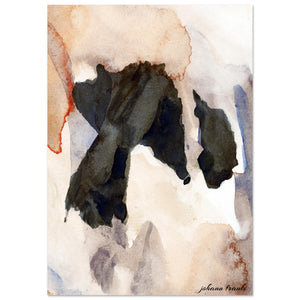 Giclée-Druck von johann franki: Sienna hell als Hintergrund mit einempaynefarbenen Artefakt – Fine-Art Poster aus dem Blauen Skizzenbuch, Blatt 2.5 malamadita
