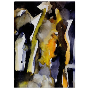 Giclée-Druck von johann franki: Abstraktes Bild mit von unten nach oben "flatternden", kräftigen Farben – Fine-Art Poster aus dem Blauen Skizzenbuch, Blatt 25.4 malamadita
