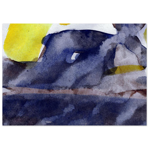 Giclée-Druck von johann franki: abstrakte Farbflächen in Payneblau – Fine-Art Poster aus dem Blauen Skizzenbuch, Blatt 35.1 malamadita
