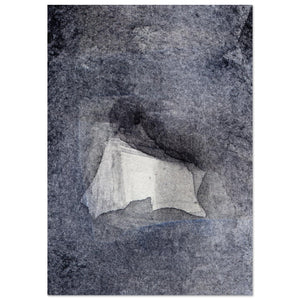 Giclée-Druck von johann franki: Struktuen in blau mit freier Fläche – Fine-Art Poster aus dem Blauen Skizzenbuch, Blatt 42.6 malamadita
