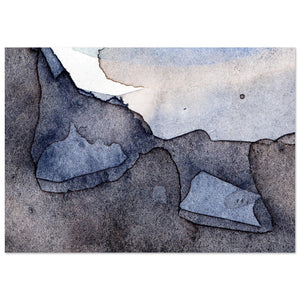 Giclée-Druck von johann franki: Abstrakte Landschaft mit zwei "Gewichten", die in die Tiefe gehen – Fine-Art Poster aus dem Blauen Skizzenbuch, Blatt 43.1 malamadita
