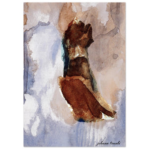Giclée-Druck von johann franki: Figur auf einem Flugboard  – Fine-Art Poster aus dem Blauen Skizzenbuch, Blatt 6.2 malamadita